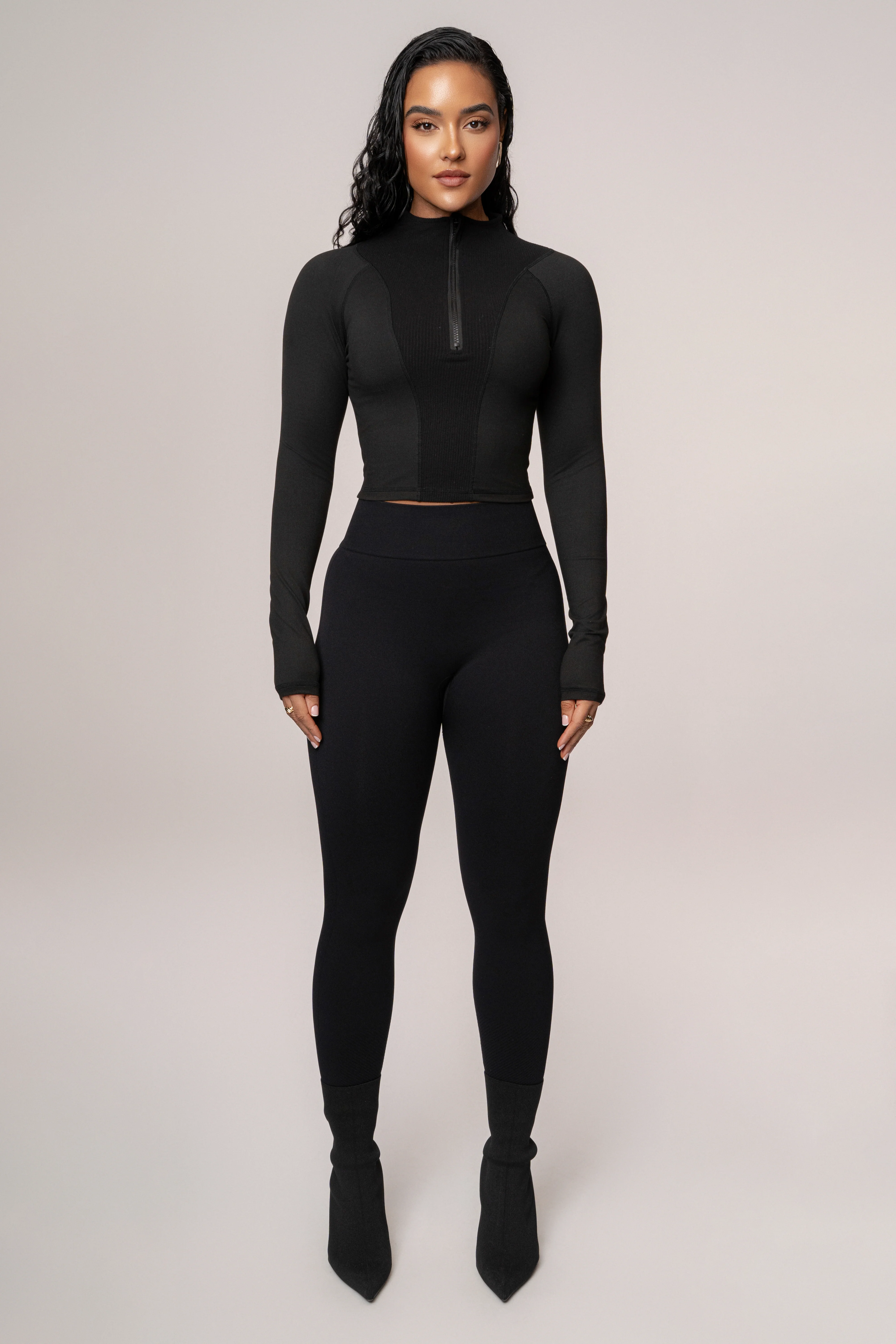 Black Momentum Ribbed Top