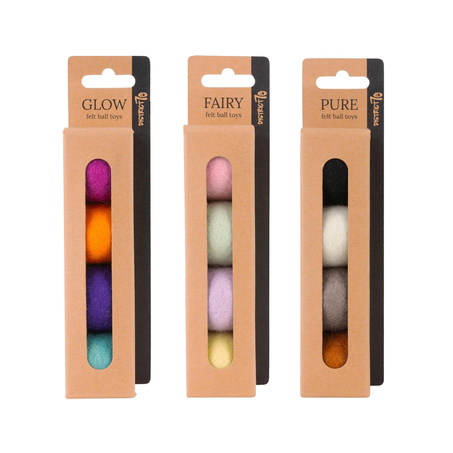 District 70 Felt Ball Toys - Glow