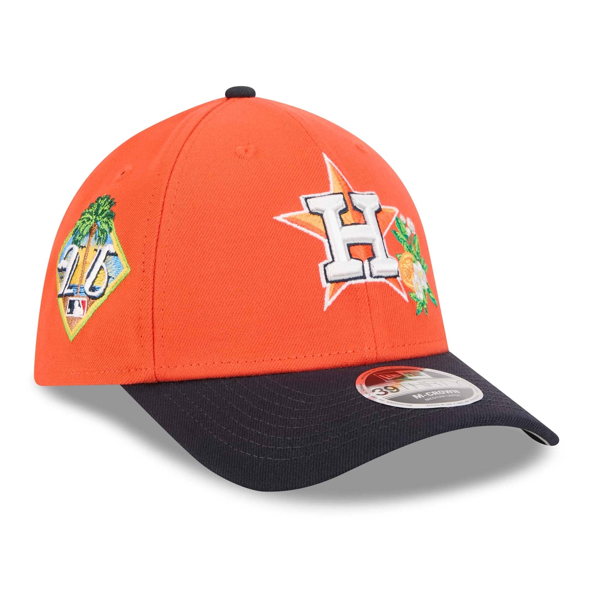 Houston Astros 2026 MLB Spring Training 39THIRTY M-Crown Flex Cap Orange