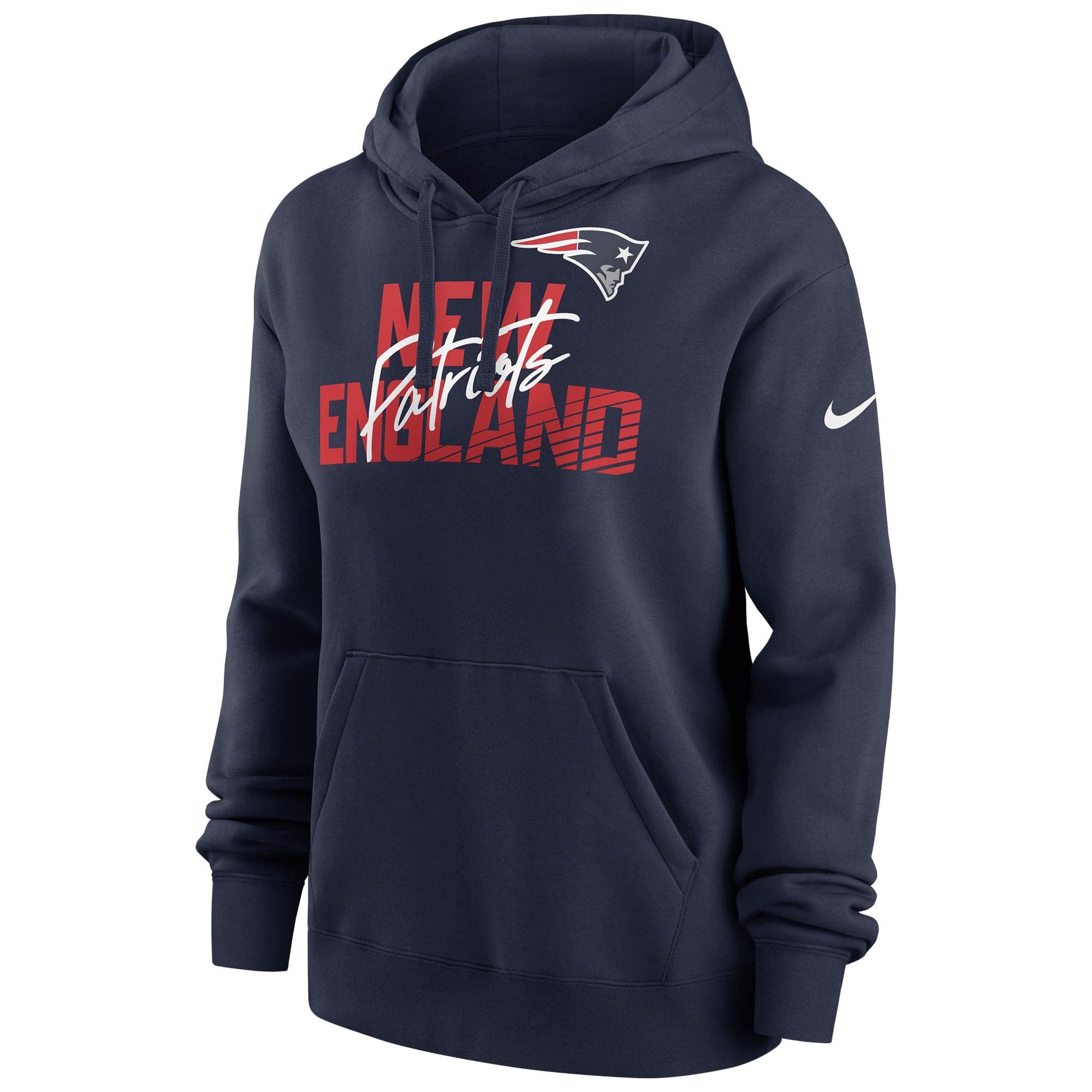 New England Patriots Wordmark Nike Club NFL Hoodie Navy (WOMEN'S)