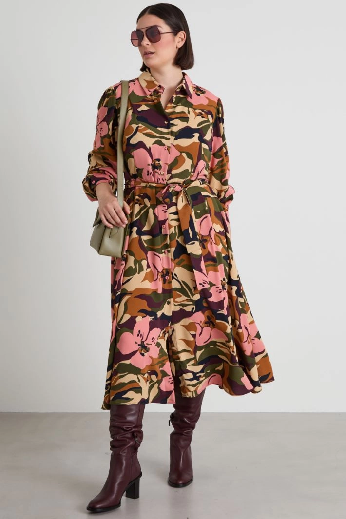 Cady shirt dress - PINK GREEN