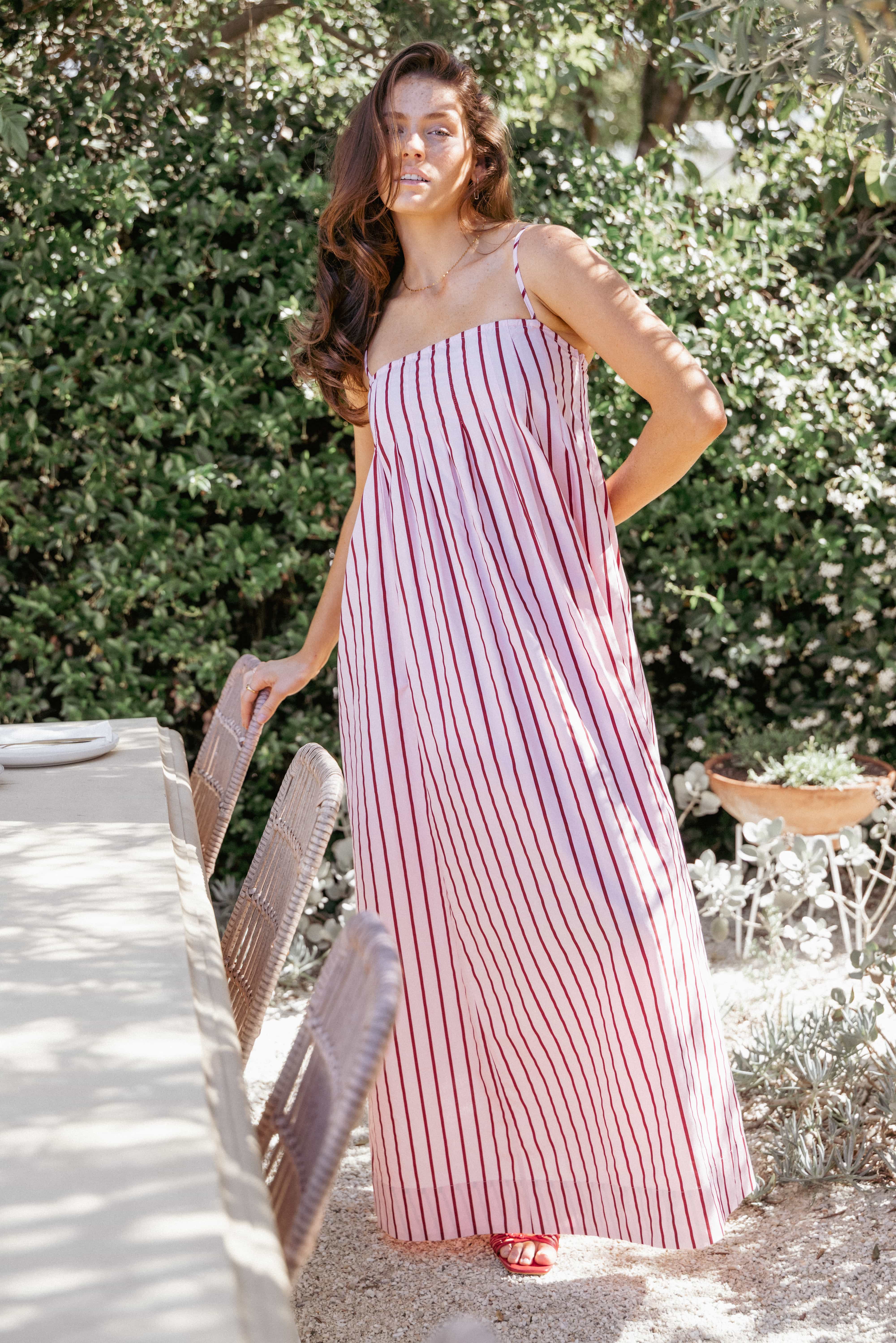 Arletta Maxi Dress - Pink Stripe