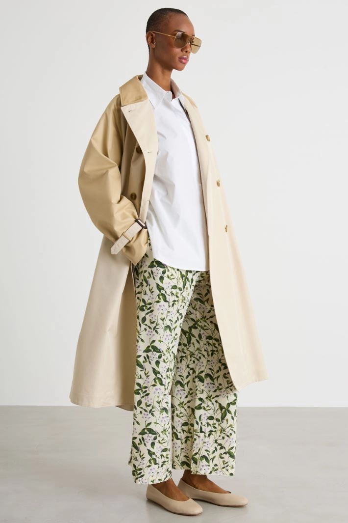 Water-repellent gabardine trench coat - BEIGE CAMEL