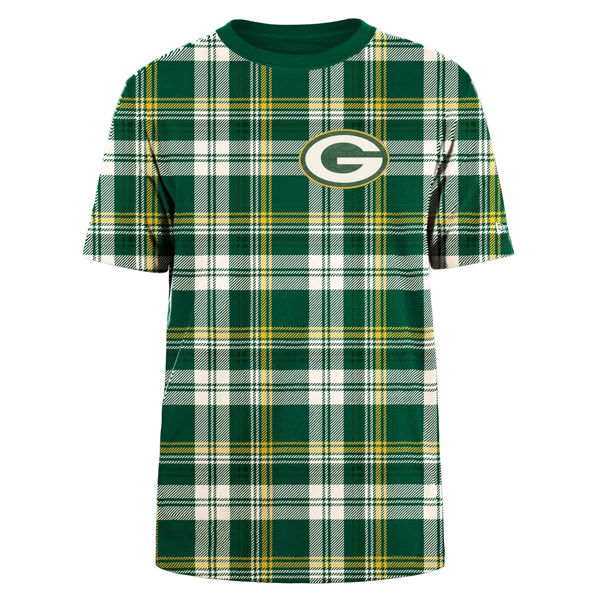 Green Bay Packers Plaid 2024 New Era 3rd Down NFL T-Shirt Green