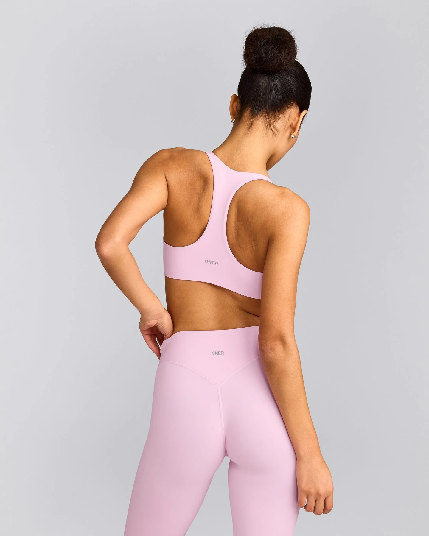 SoftMotion™ Bralette with Grey Logo | Chalk Pink