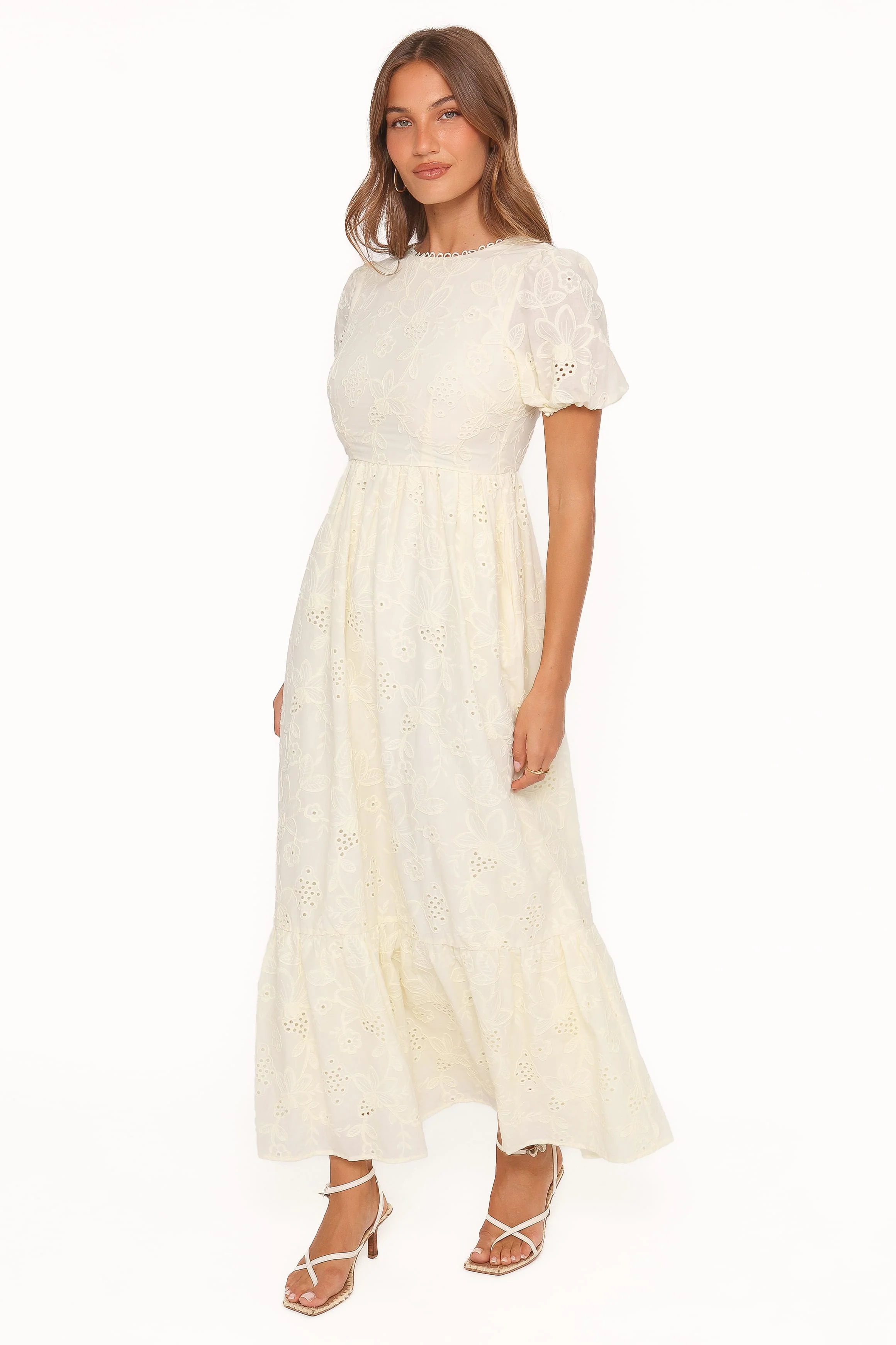 Janice Maxi Dress - Butter Yellow Broderie