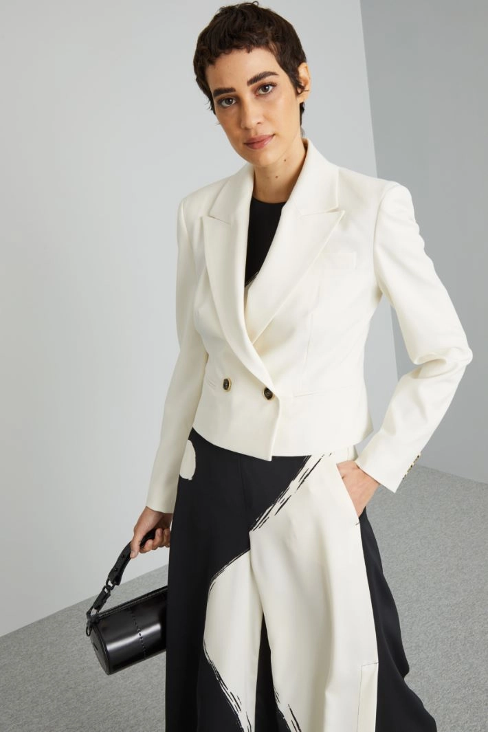 Crop blazer - WHITE
