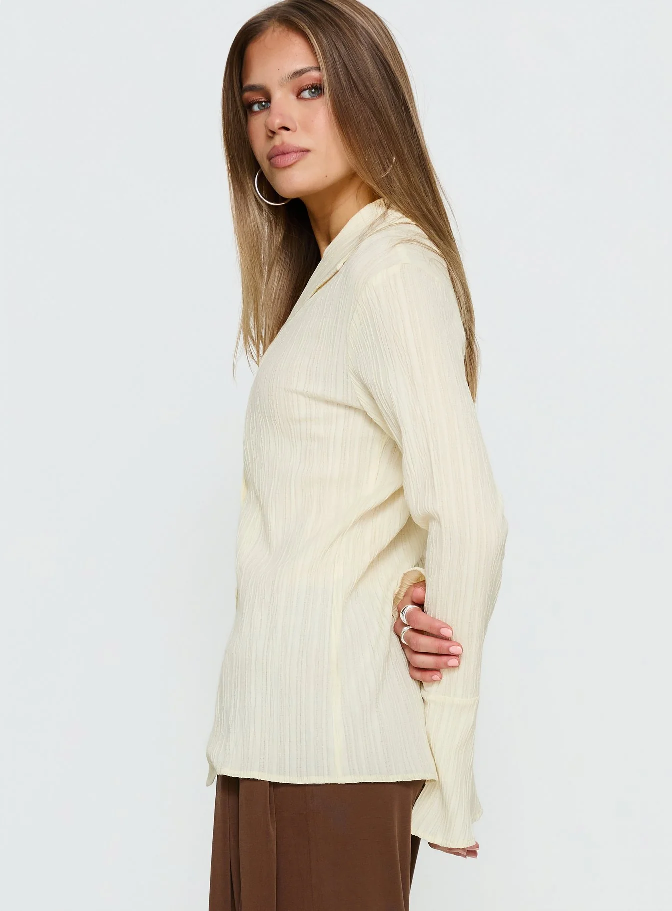 Beatris Long Sleeve Top Cream