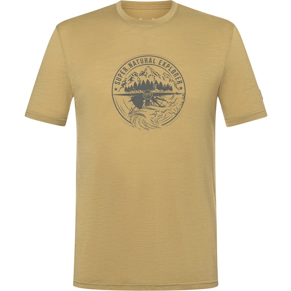 SUPER.NATURAL Exploring Tee Men - Sahara/Cashmere Grey Melange