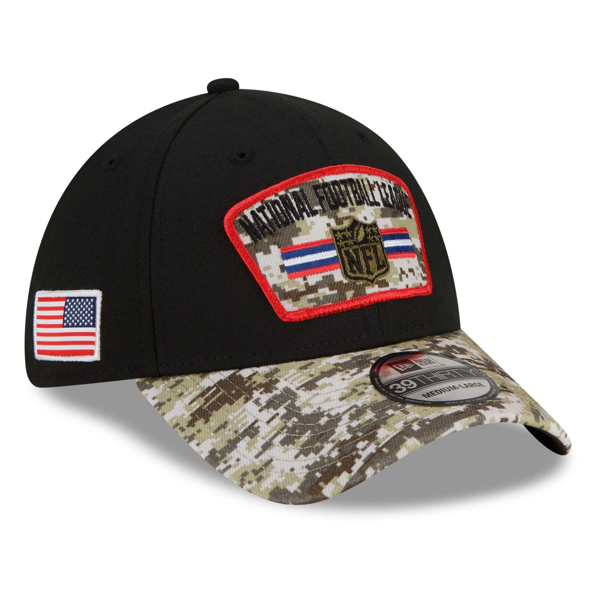 NFL Shield 2021 NFL On-Field Salute to Service New Era 39THIRTY Flex Fit Cap