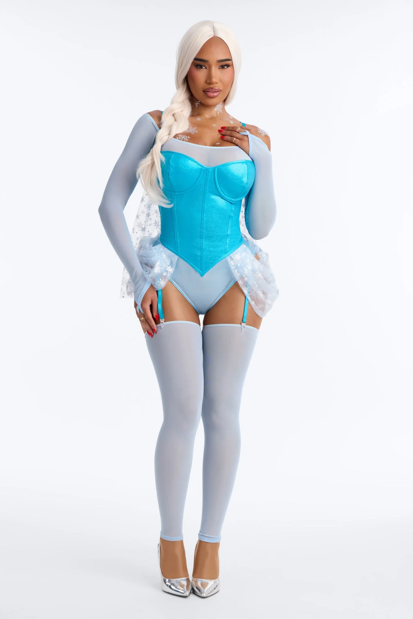 Icy Seductress Princess 5 Piece Costume Set - Blue