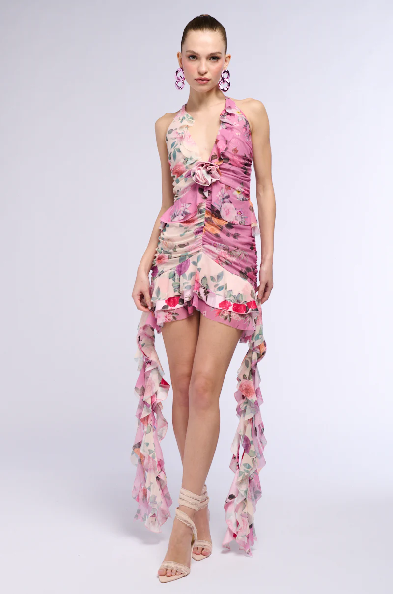 In The Garden Ruffle Mini Dress