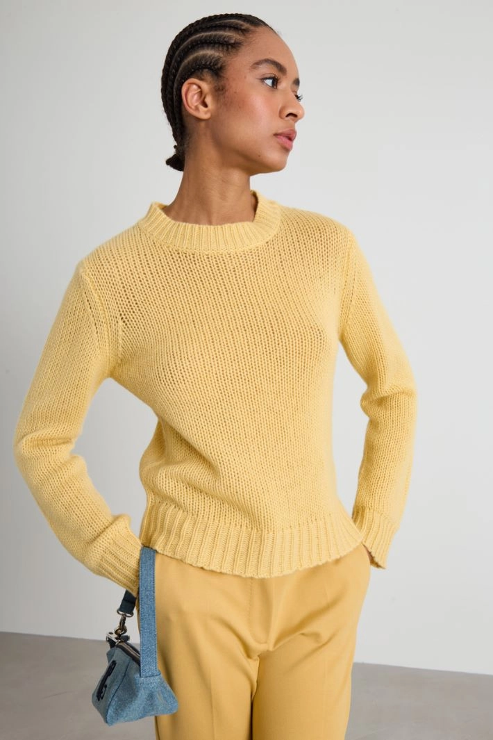 Cashmere crew-neck sweater - YELLOW