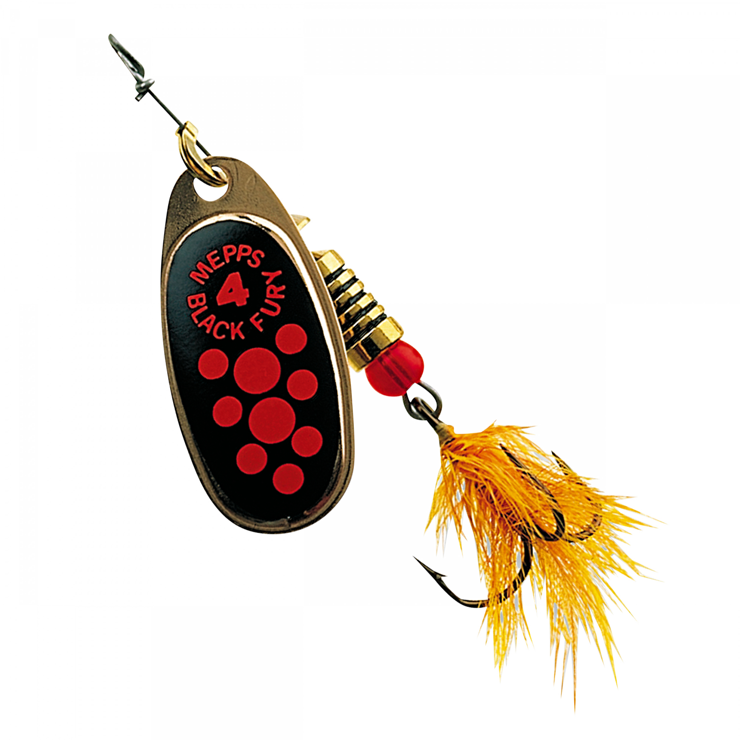 Mepps Spinner Black Fury with fly