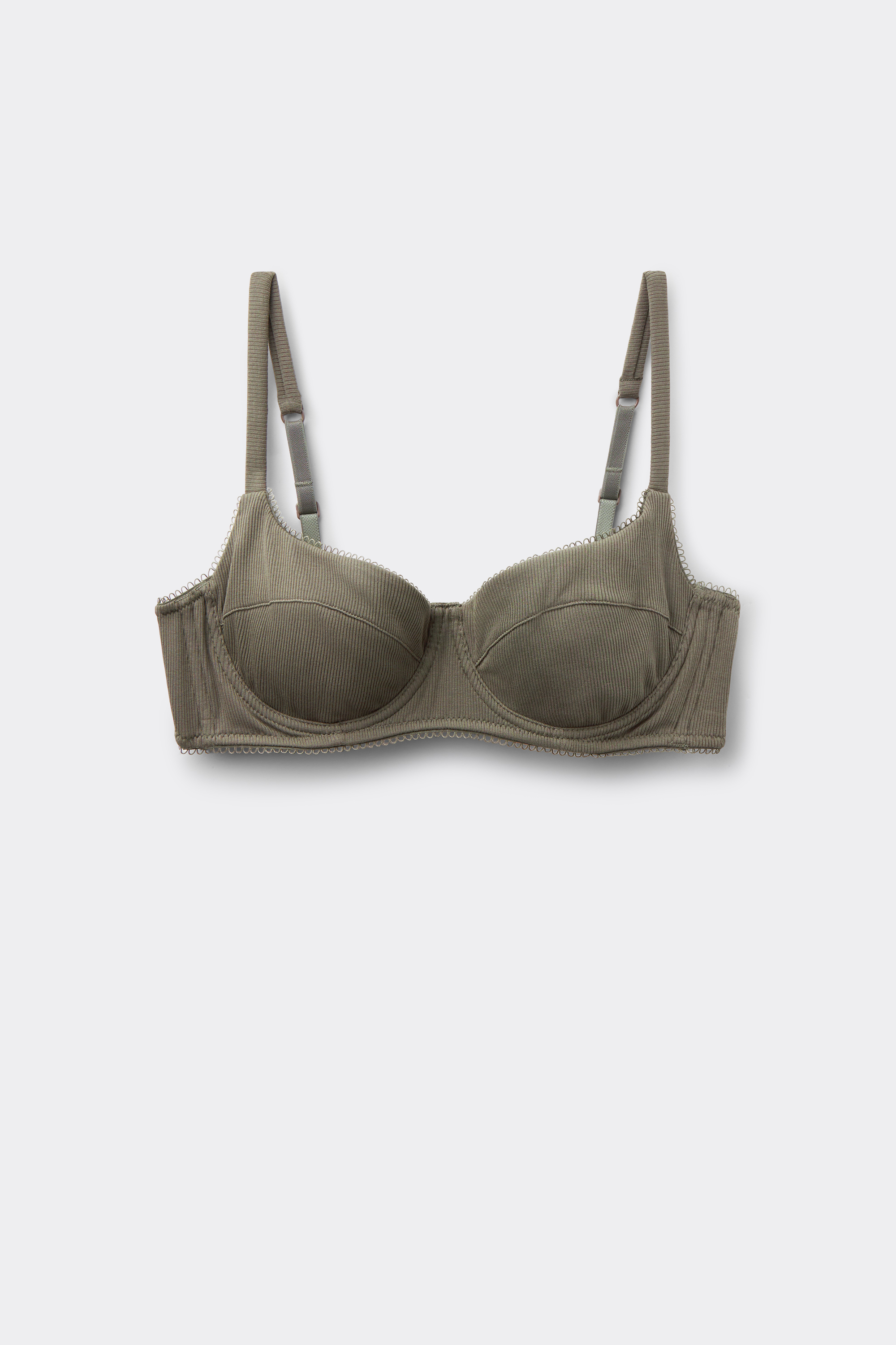 Paris Cotton Cutie Ribbed Balconette Bra