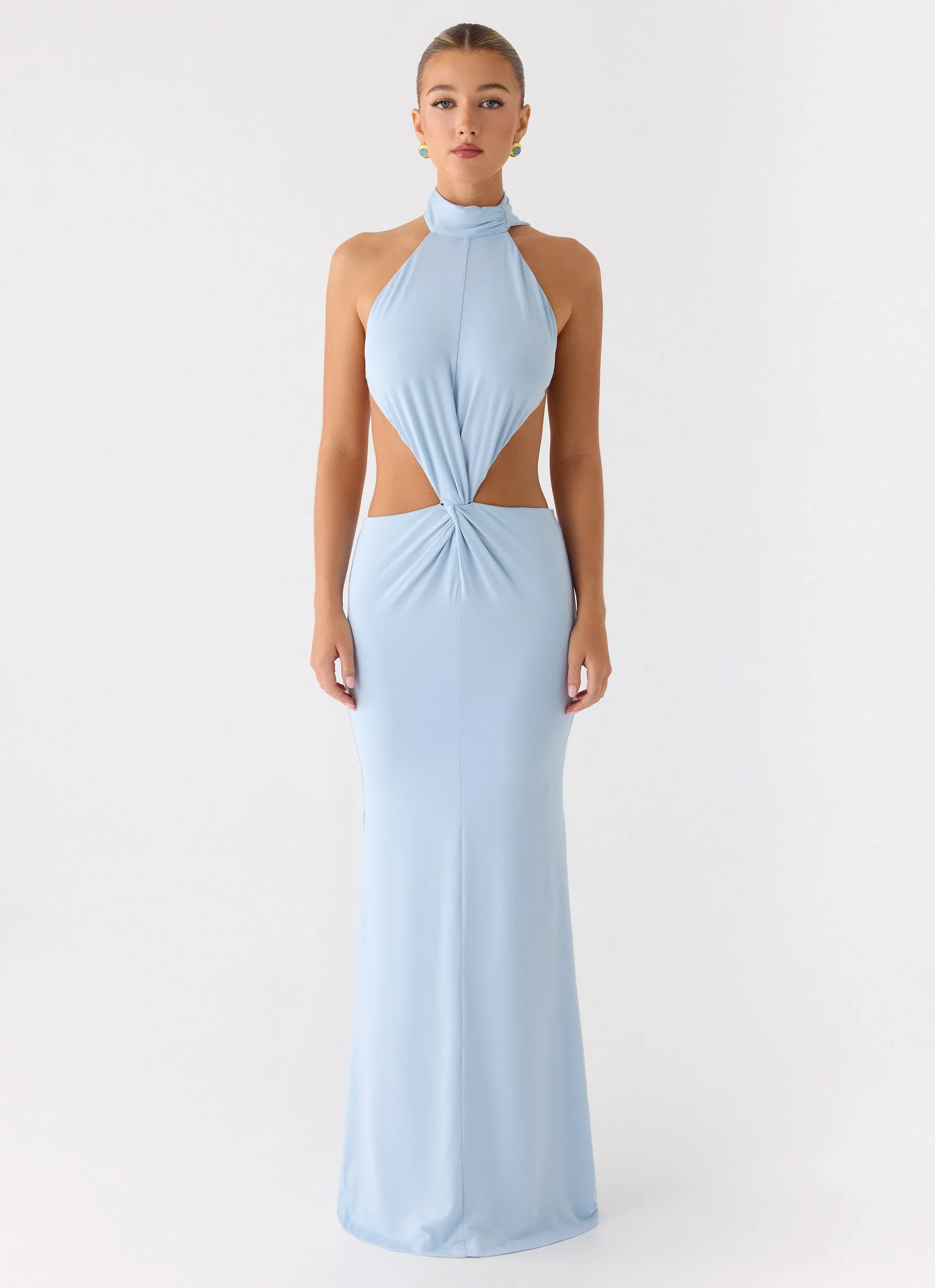 Warning Signs Maxi Dress - Blue