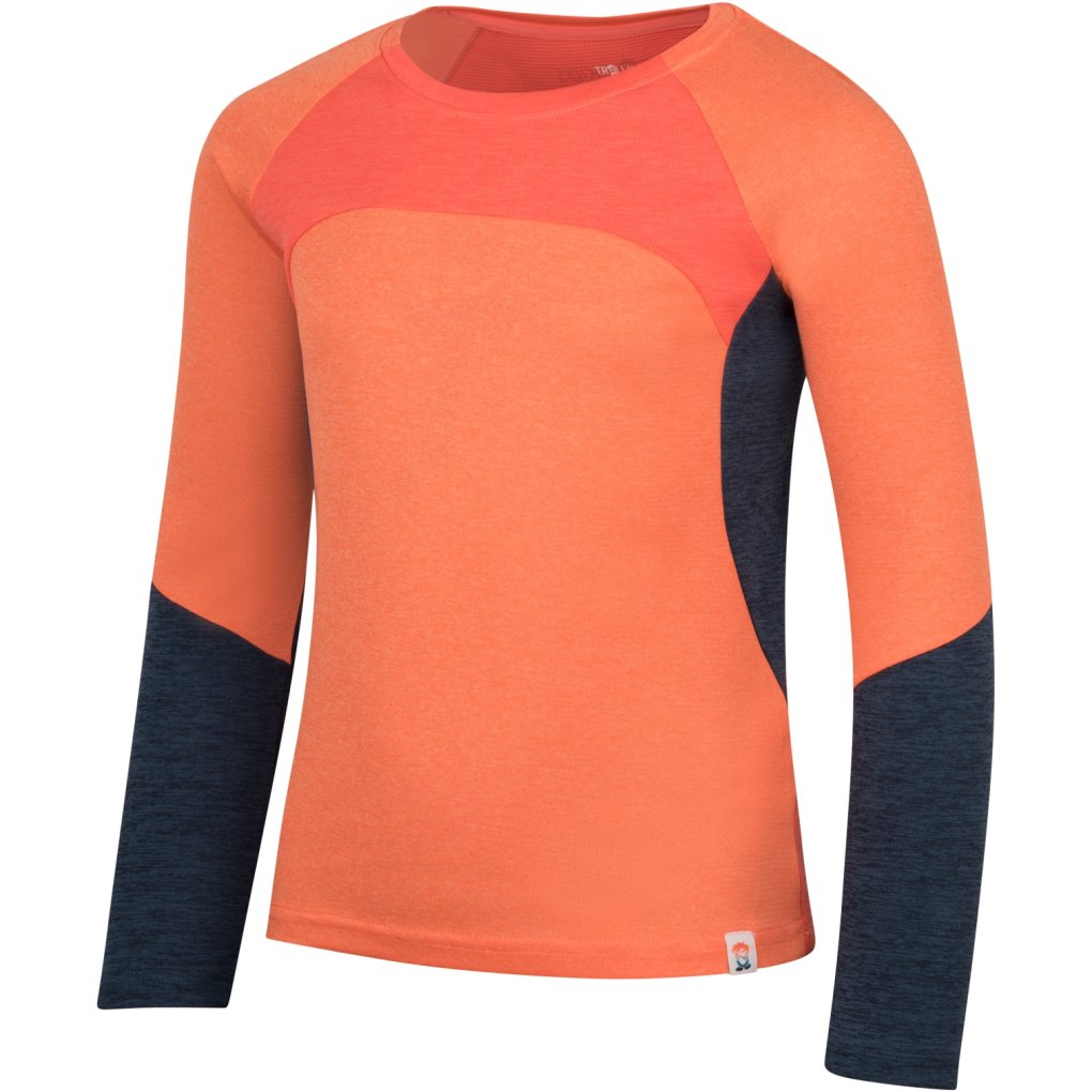 Trollkids Seiland Longsleeve Girls - Mellow Peach/Watermelon