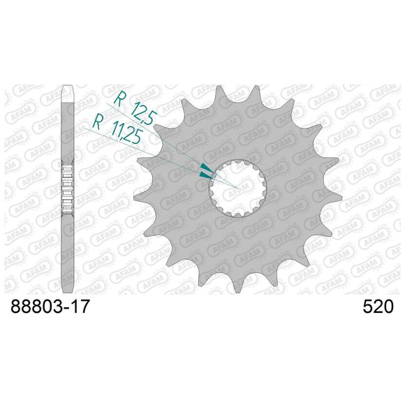 Kit chaine AFAM 520 Type Acier origineRef : 08686141 / KIT107961