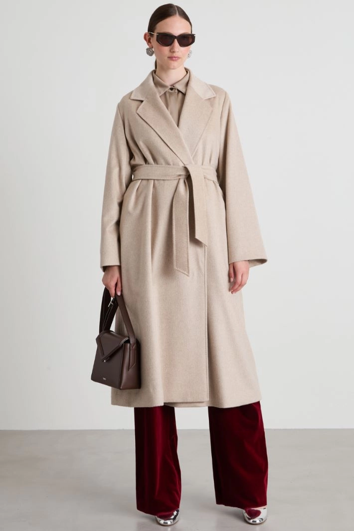 Drap robe coat - LIGHT BEIGE