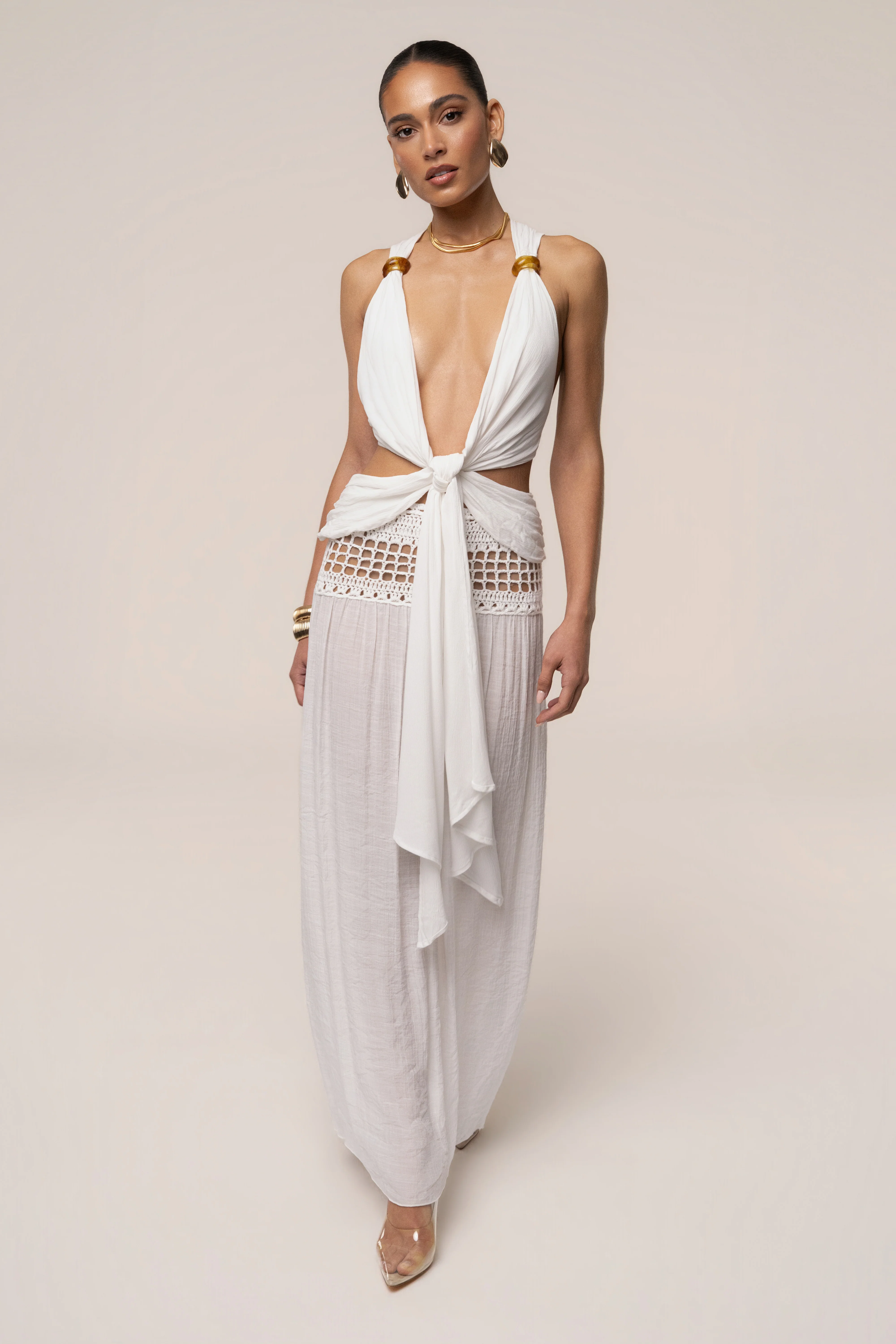 White Tulum Drape Top