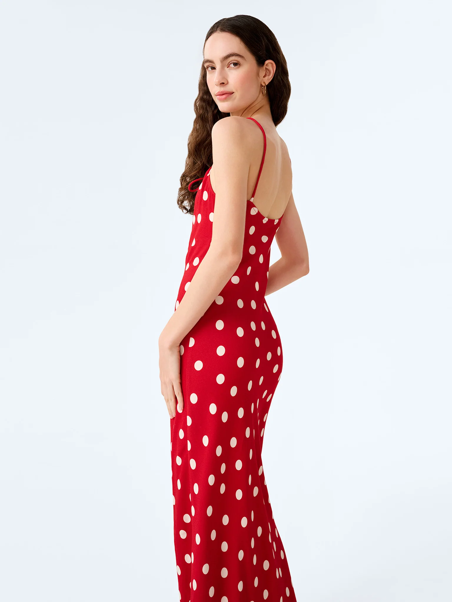 Cecile Dress in Red and Cream Polka Dot