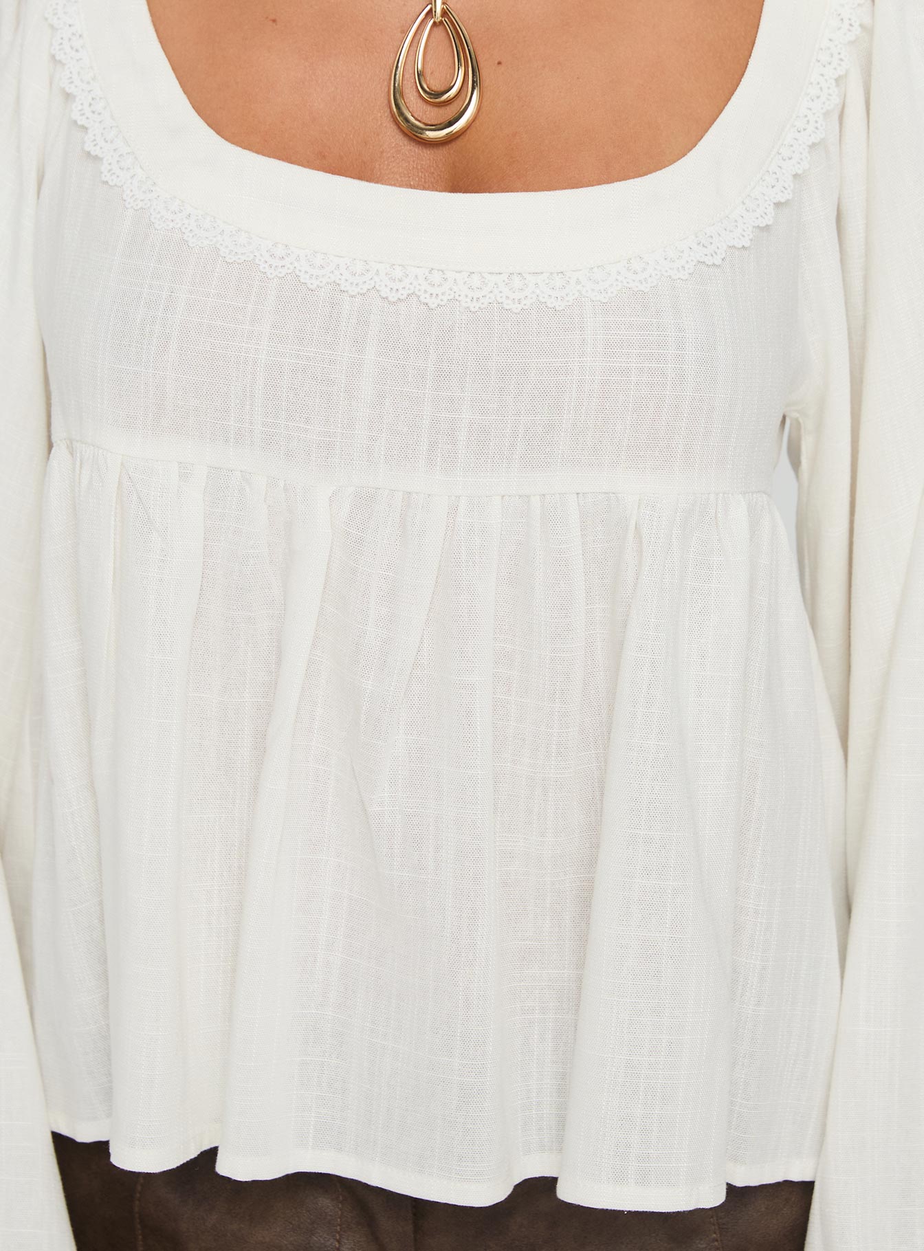 Benjie Long Sleeve Top White