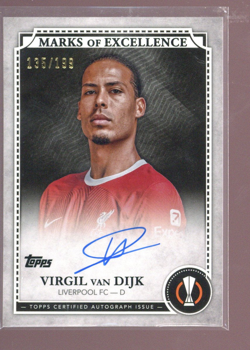 2023-24 Topps UCC Virgil Van Dijk Marks Of Excellence Auto 135/199