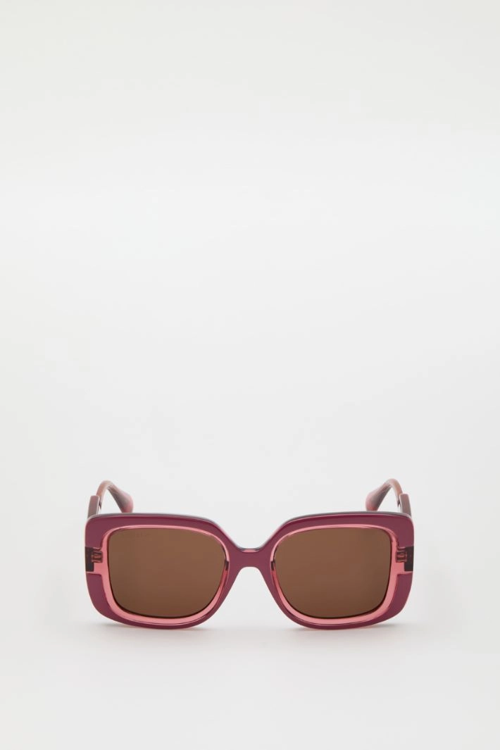 Oversized glasses with bas reliefs - PINK
