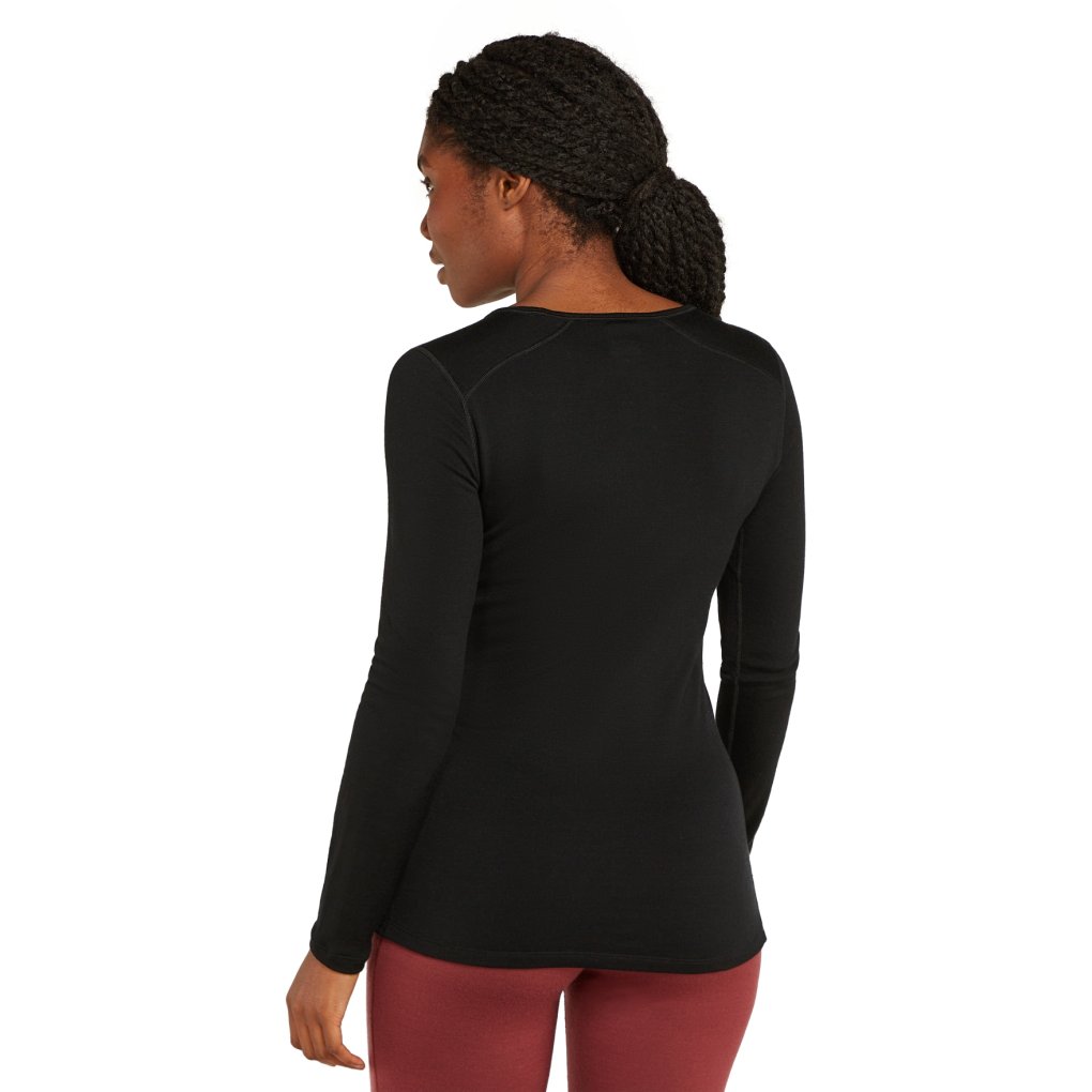 Icebreaker Merino 260 Tech Long Sleeve Scoop Thermal Top Women - Black