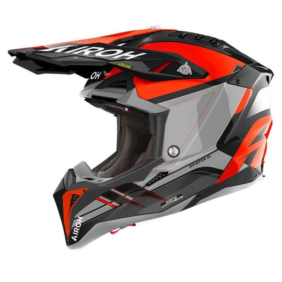 Casque cross Airoh AVIATOR 3 - SABER 2024 - OrangeRef : AR1342