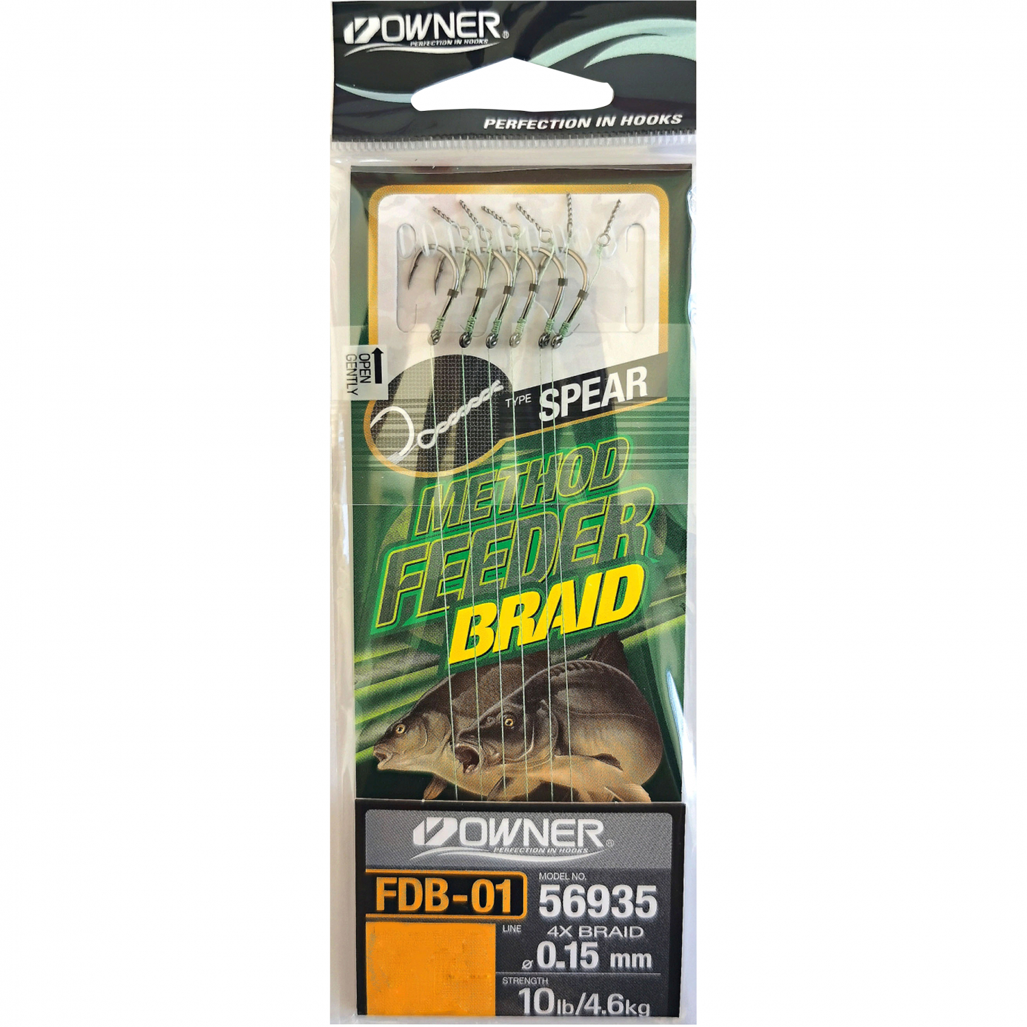 Owner Owner Method Feeder hooks with 4-fold braided line (spear)