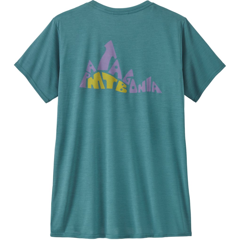 Patagonia Cap Cool Daily Graphic Shirt Women - Lands - Berm Logo: Wetland Blue X-Dye
