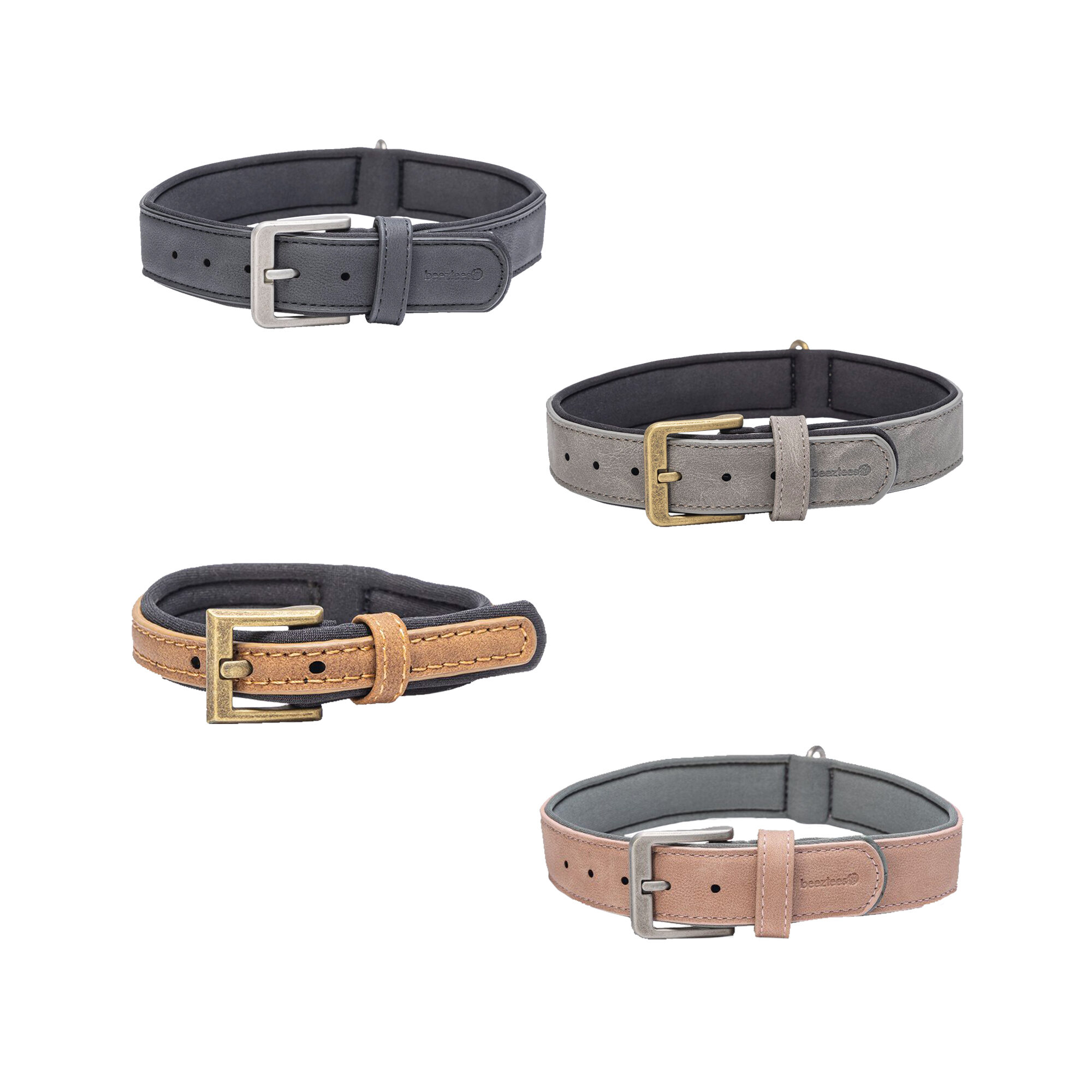 Beeztees Balacron Ax Dog Collar - Faux Leather - Brown - 21-26 cm x 10 mm