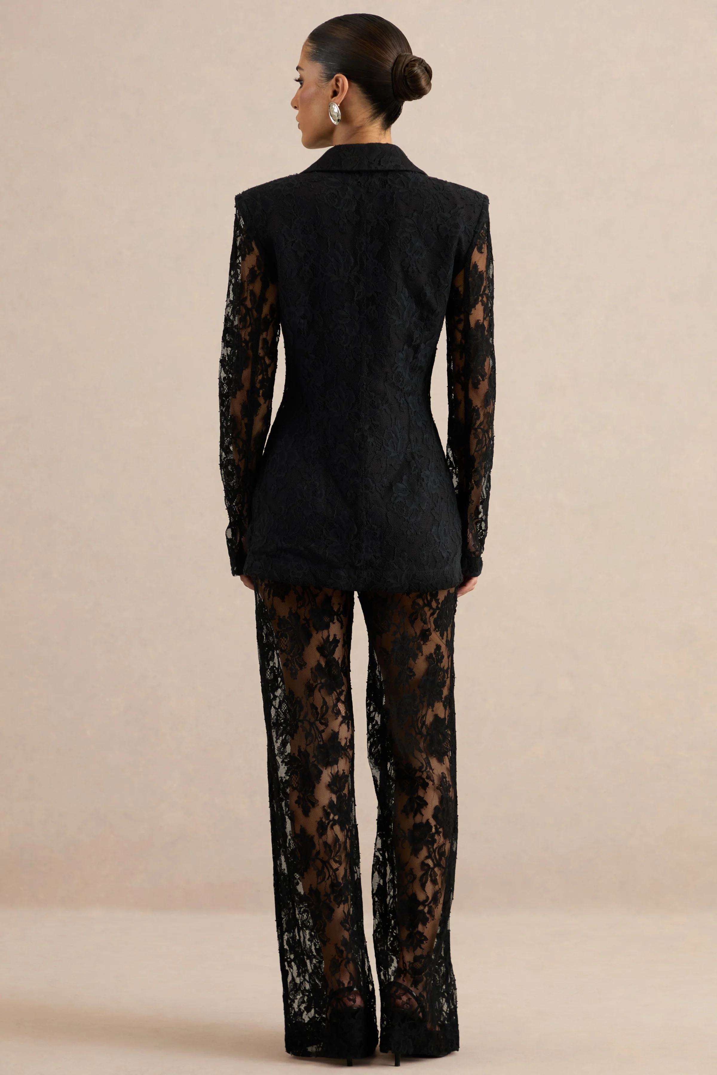 Vergia | Black Lace Tailored-Blazer
