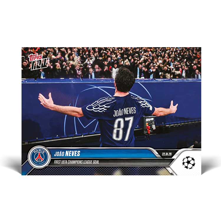 João Neves - First UEFA Champions League goal - 24/25 UCL Topps NOW® Card 79