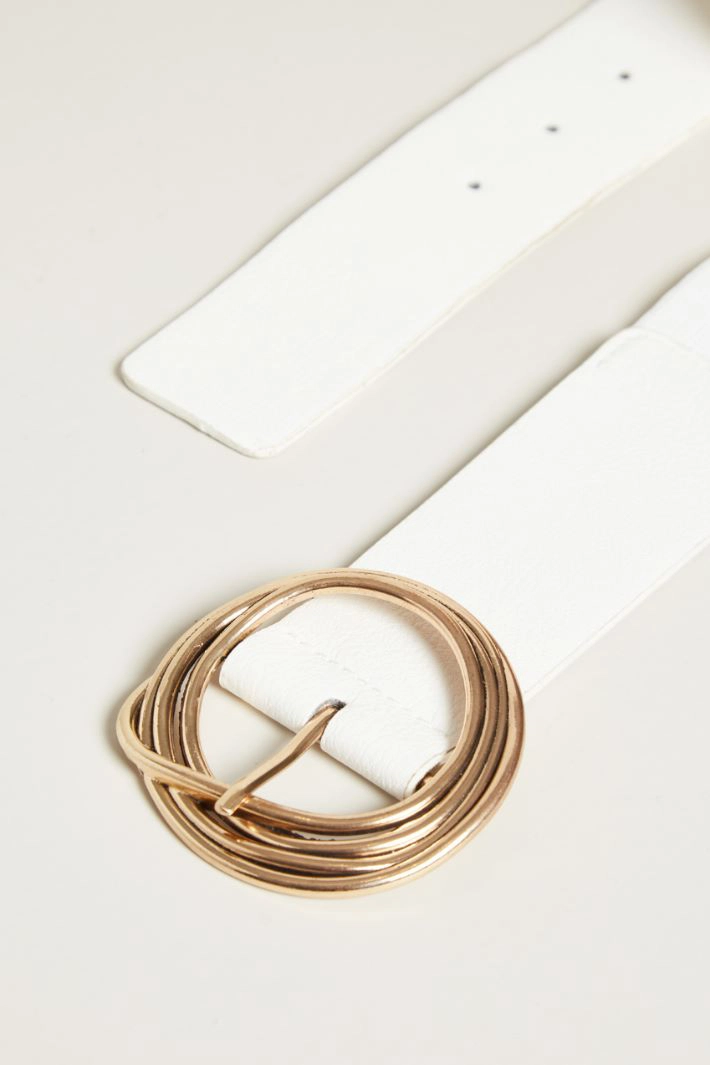 Leather belt - WHITE