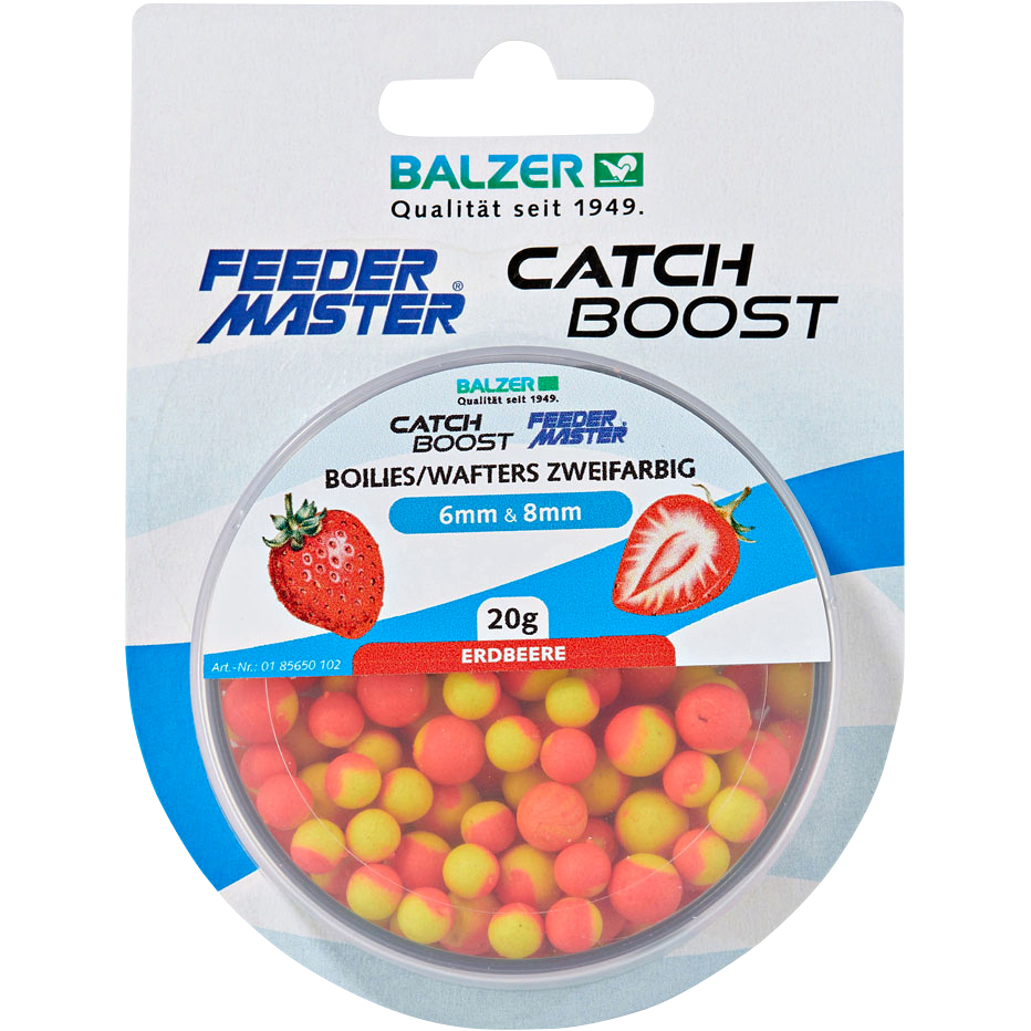Feedermaster Two-colour boilies (strawberry)