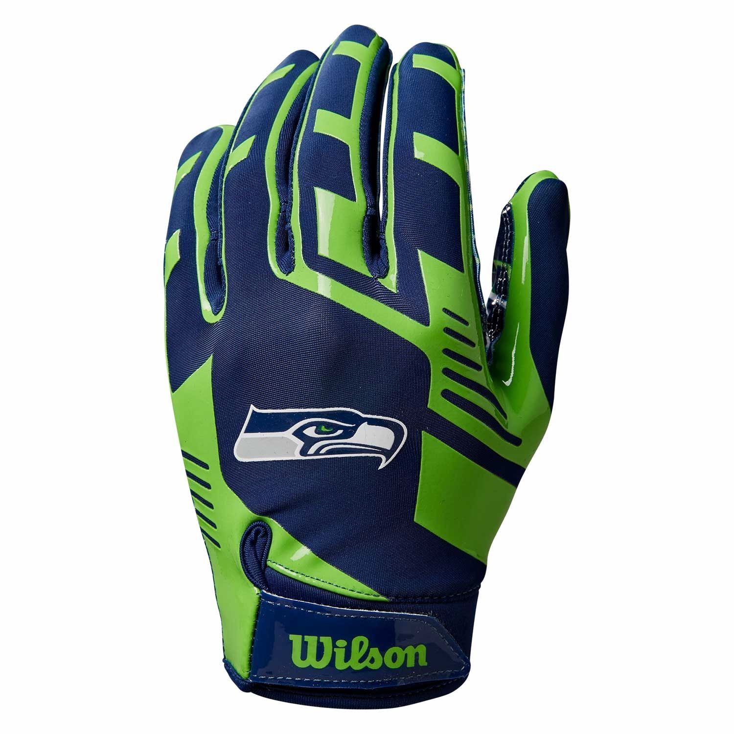Seattle Seahawks Wilson Youth Stretch-Fit NFL Receivers Gloves (KIDS)