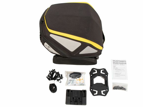 Sacoche de selle Hepco & Becker Royster - seatpad Basic inclus - noir avec fermeture éclair jaune UniverselRef : HBE05707A / 640819 00 07