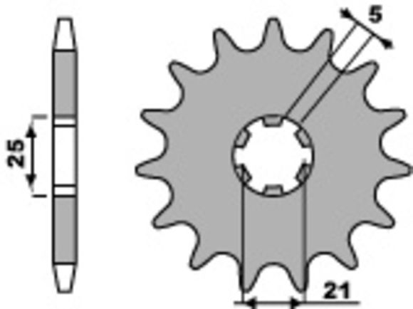 PBR Steel Standard Countershaft Sprocket 569 - 520Ref: Pbr01291A / 1077755005