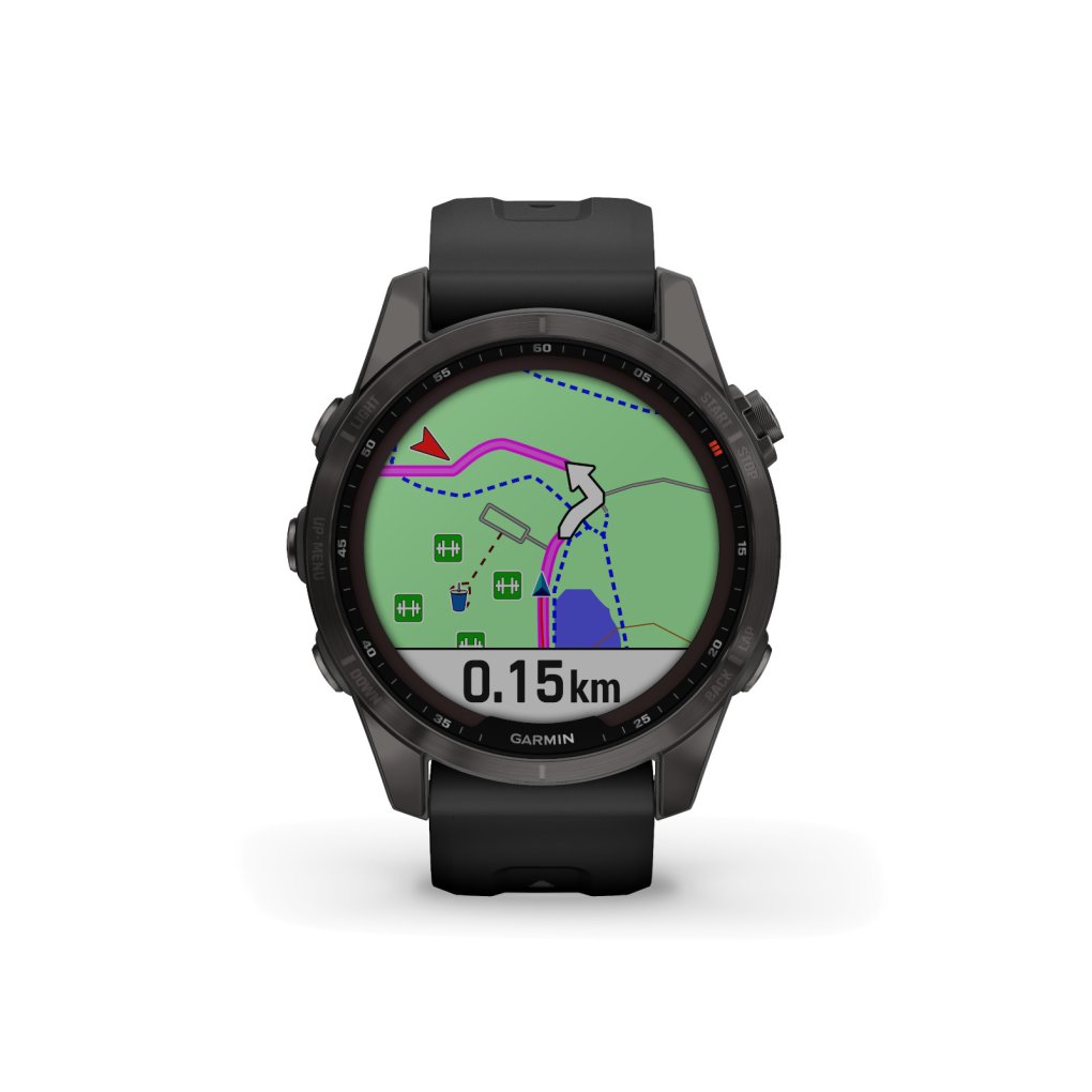 Garmin fenix 7S Sapphire Solar GPS Smartwatch - carbon grey/black - DLC Titanium