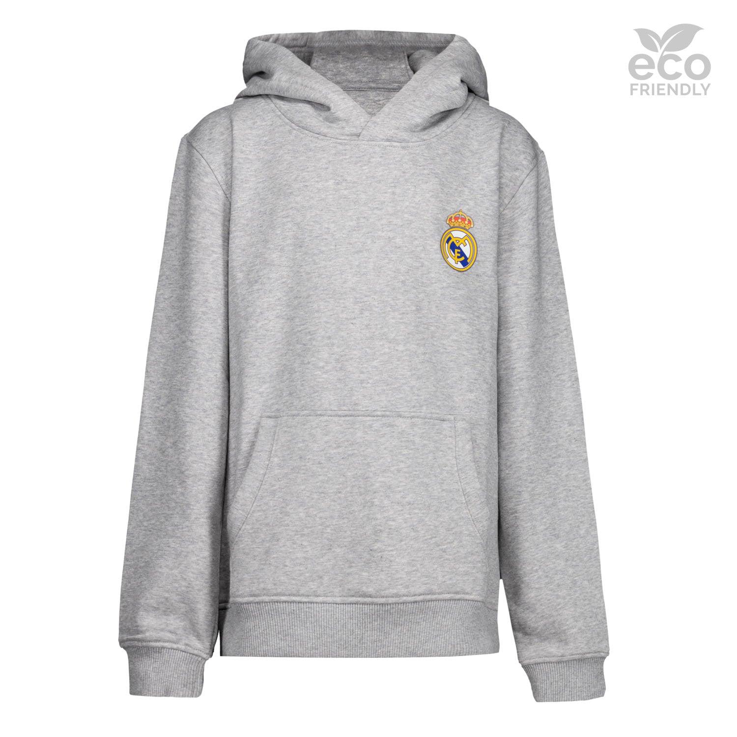 Kids ECO Essentials Real Madrid Color Crest Hoodie Light Grey
