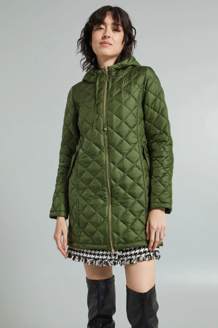 Padded jacket with zip - KHAKI GREEN