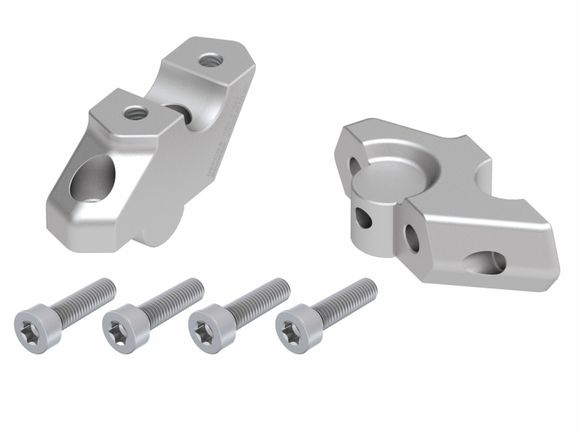 Hepco & Becker handlebar riser with offset 30 mm high and 22 mm back - silverBMW 800 F 800 GS ABS - 2024 - 2025Ref: Hbe05013A / 42456537 00 09