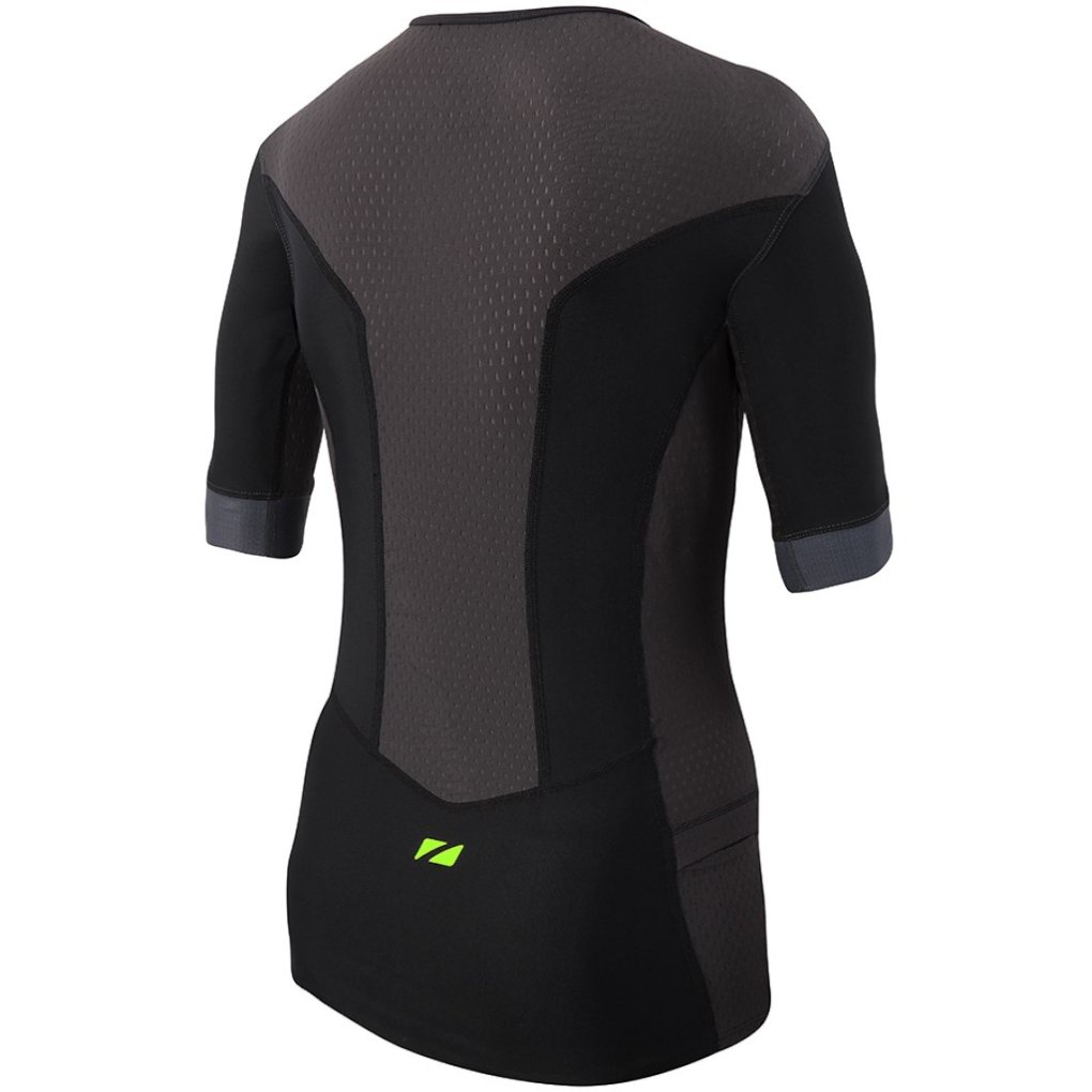 Zone3 Aquaflo+ Short Sleeve Tri Top Men - black/grey/neon green