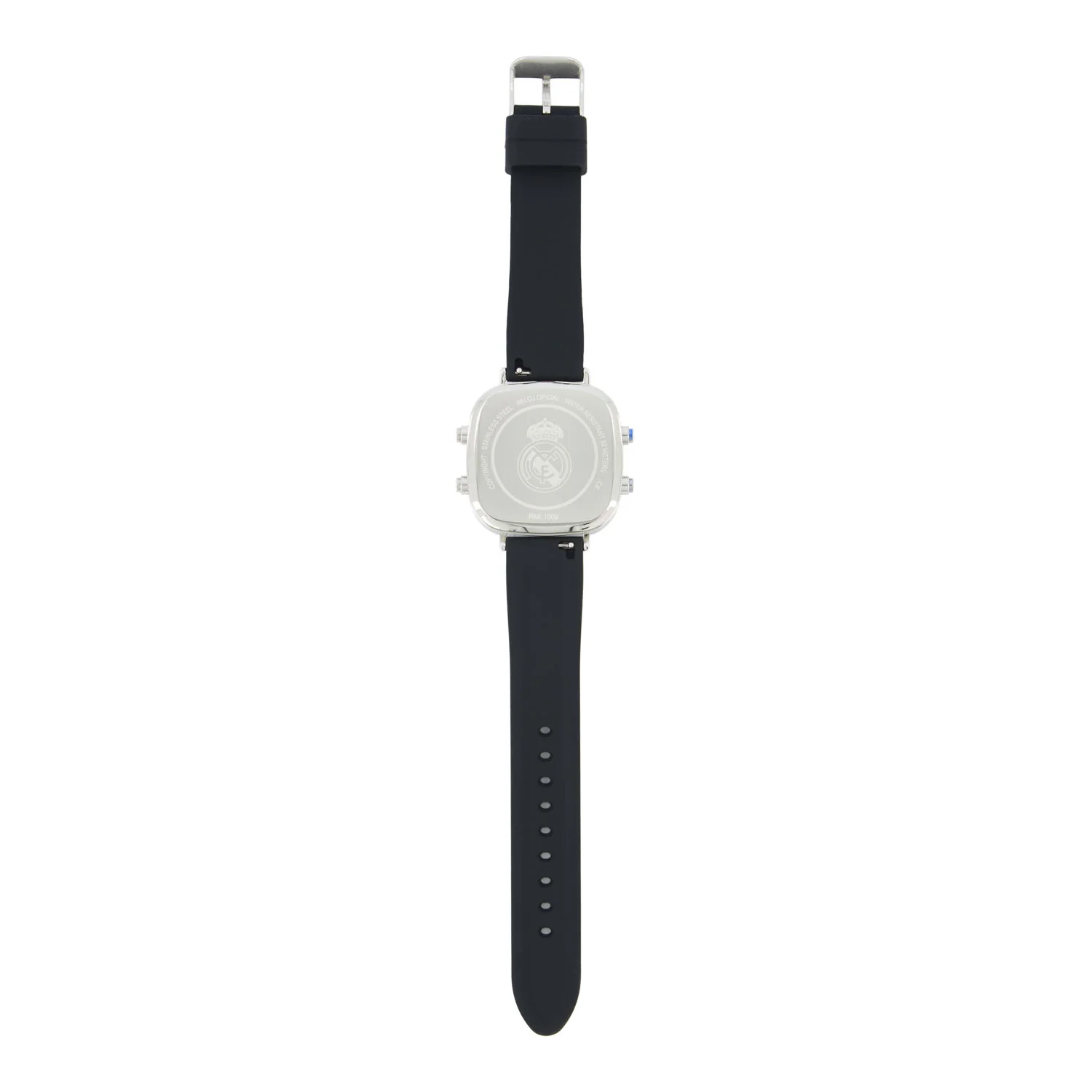 Square Digital Watch Silicone Strap Black