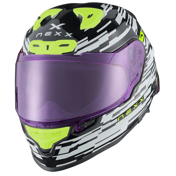 Casque intégral Nexx X.R3R - GLITCH RACER - Blanc / MulticoloreRef : NE0608