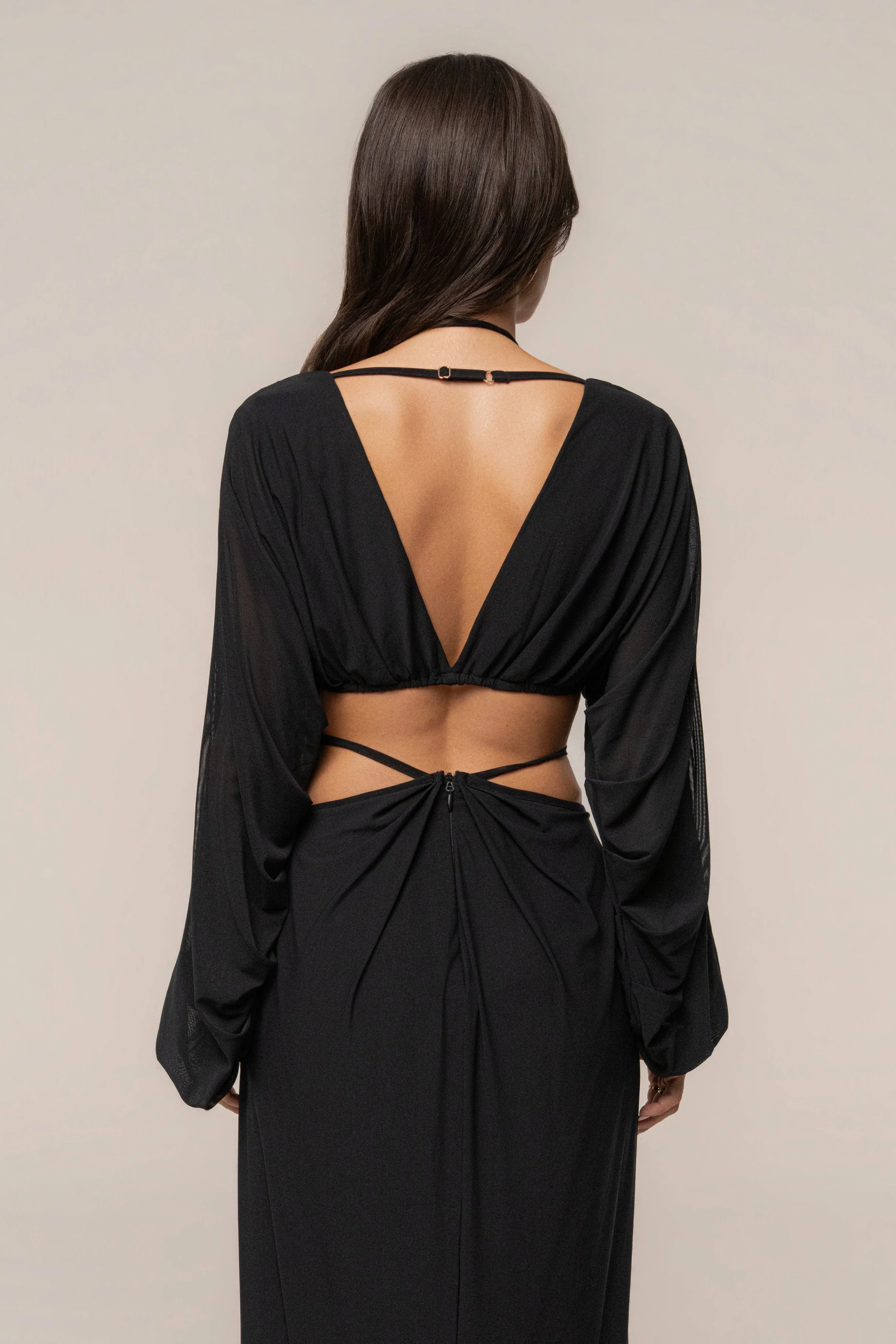 Black Selene Draped Top