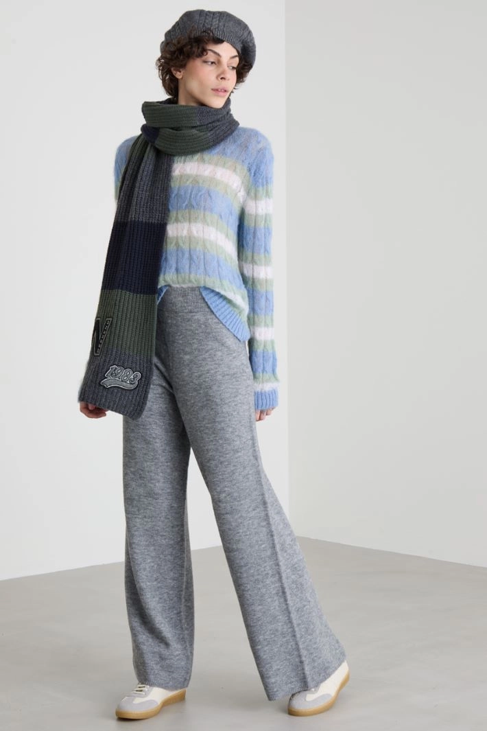 Cable-knit mohair sweater - LIGHT BLUE