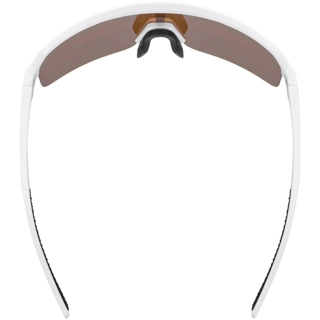 Uvex ramp Cycling Glasses - white matt/mirror gold